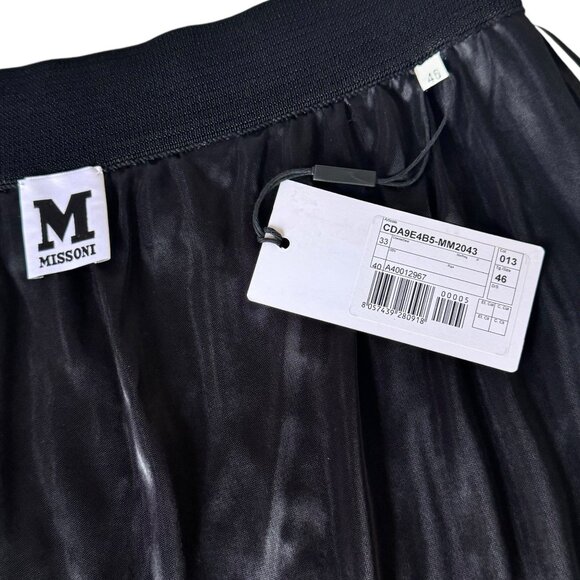 NWT Missoni Midi Skirt Sz.L /46 Black Knit Textured A-Line Designer 90s Italian - Picture 11 of 14